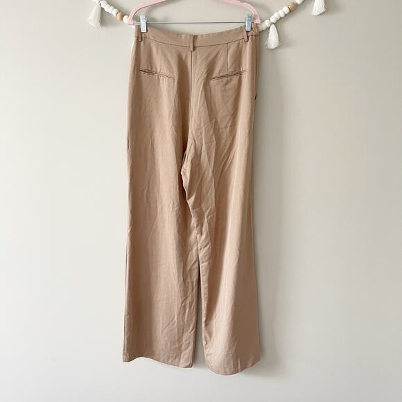 NEW Reformation Mason Trouser Pants Pleated Wide Leg High Rise Khaki Size 10 - Picture 8 of 8